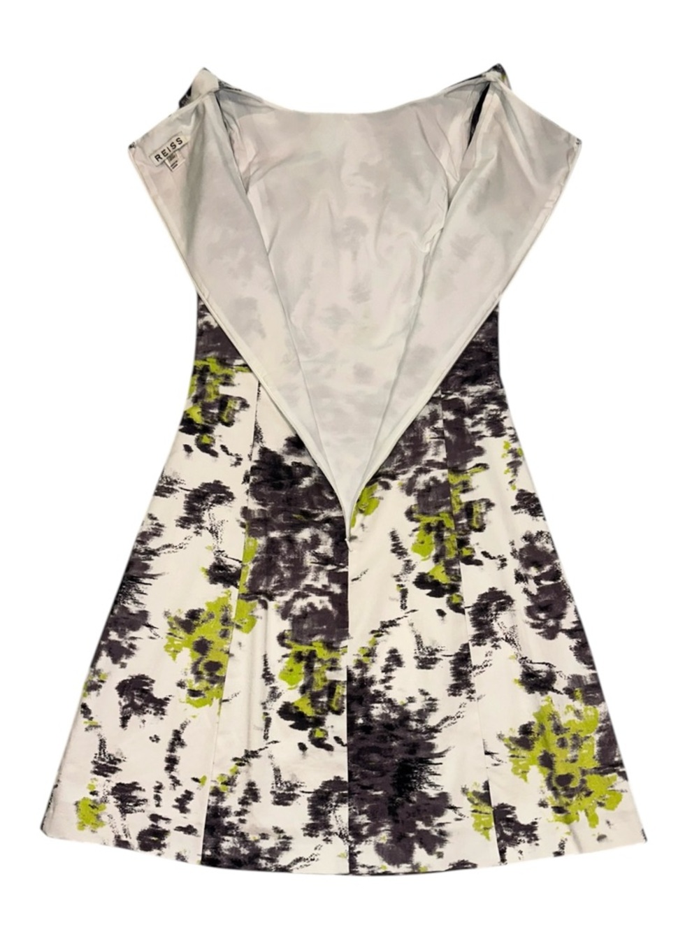 REISS Ottoline A-Line Dress Sleeveless Abstract Blot Print Mini Sz 4 - Picture 6 of 9